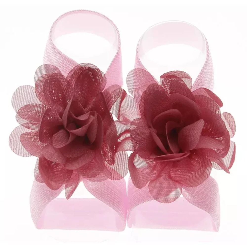 Baby Chiffon Botique Flower Barefoot Sandals